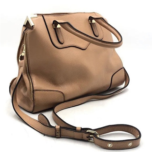 Rebecca Minkoff Peach Tan Pebbled Leather Satchel Bag Purse 🌺🌺 - Picture 3 of 15